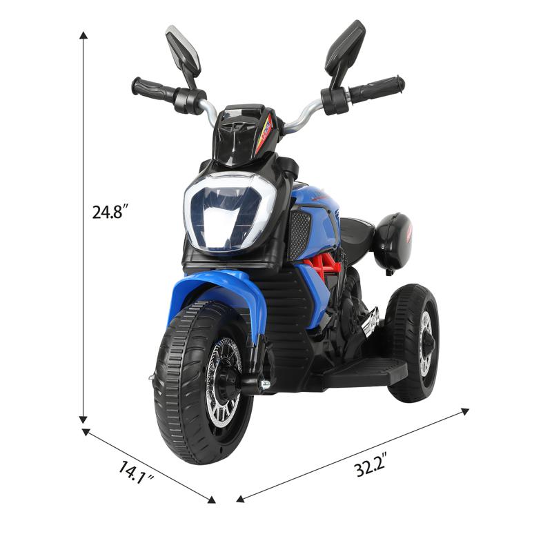 Tobbi 6V Kids 3 Wheel Ride On Motorcycle for 3-6 Years, Blue 3 wheeled motorcycle blue 7