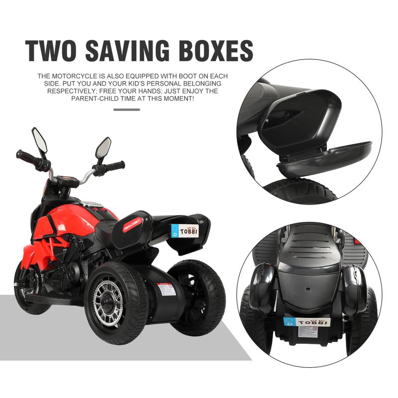 Tobbi 6V Kids 3 Wheel Motorcycle Battery Powered for 3-6 Year Old, Red 3 wheeled motorcycle red 27
