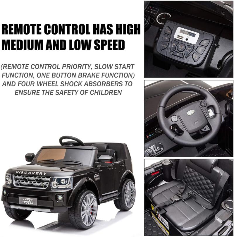 Tobbi 12V Licensed Land Rover Power Wheels Ride on SUV for Kids with Remote Control, Black 4 27