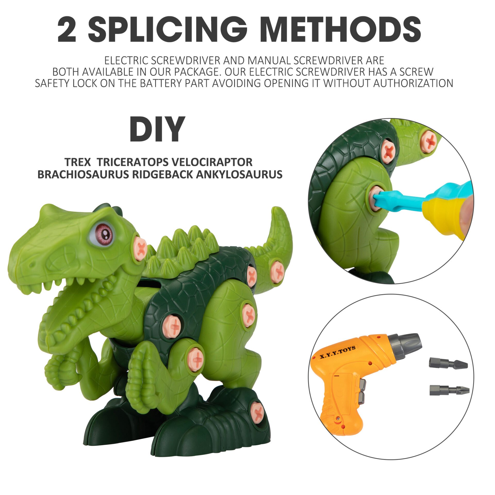 Nyeekoy 6 Packs DIY Building Dinosaur Toys Set 4 3