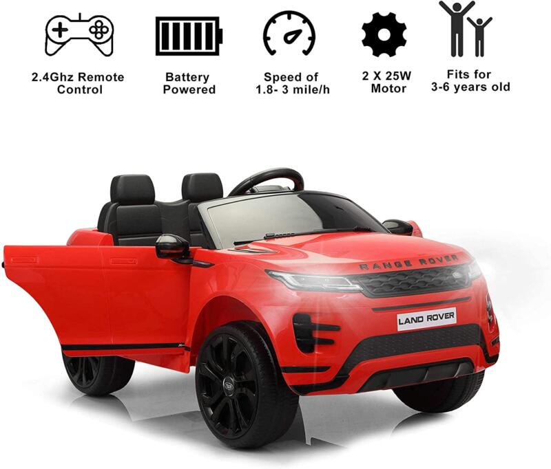Tobbi 12V Land Rover Kids Power Wheels Ride On Toys With Remote, Red 4 89