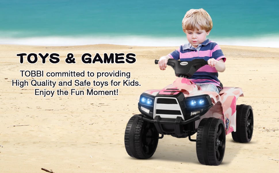 Tobbi 6V Quad Ride On Kids 4 Wheeling ATV for 2-5 Year Old, Pink 41 1