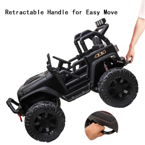 TOBBI 12V Electric Kids Ride On Truck Toys with Remote Control for Boys Girls in Black 4f