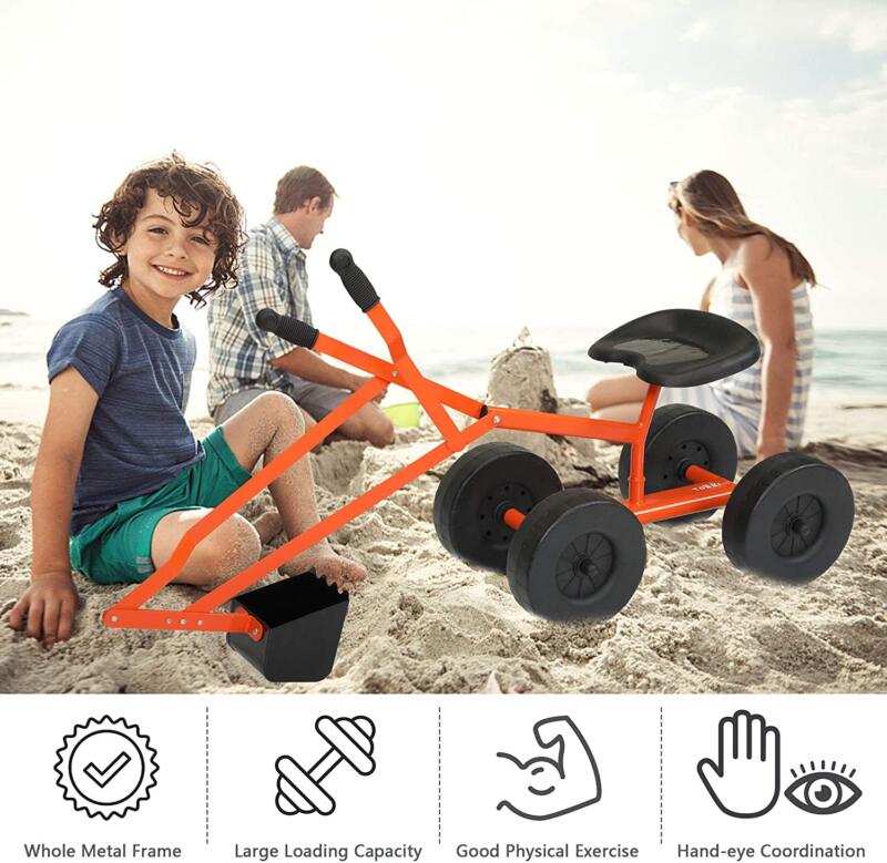 Tobbi Kids Ride On Sandbox Digger Toys Little Sandbox Excavator for Boys and Girls, Orange 5 17
