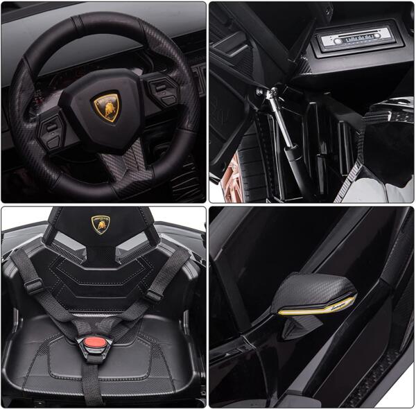 Tobbi 12V Lamborghini Sian Ride on Kids Electric Car with Remote Control, Black 5 22
