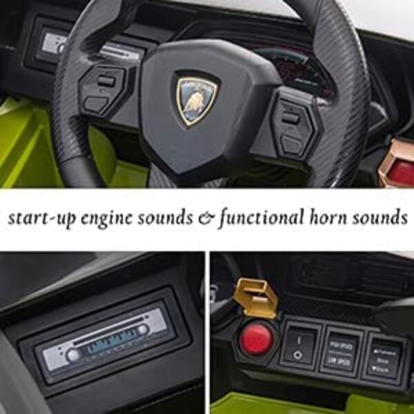Tobbi 12V Licensed Lamborghini Sian Children’s Electric Ride On Car, Green 5 48