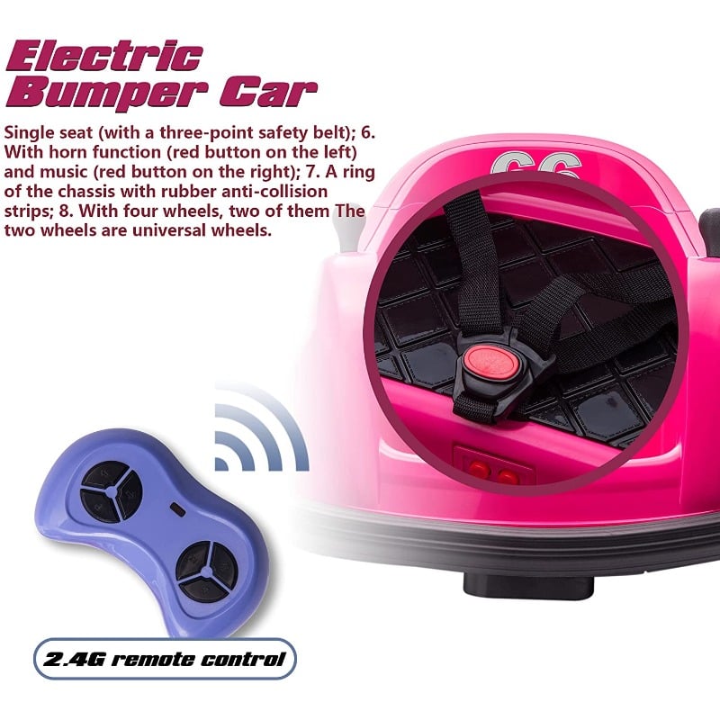 Tobbi 6V Children's Electric Bumper Car with Remote Control 5 57