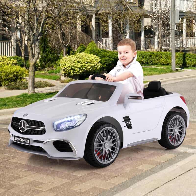 Tobbi 12V Kids Mercedes Benz Ride On Car 2 Seater Power Wheels W/ RC, White 5 87