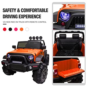 12V Kids Ride On Cars Truck with Remote Control 3 Speeds Toddler Electric Vehicles Toys, Orange 51fa64dd 58c6 4b4e bef3 9f5919eb4dd4. CR0015001500 PT0 SX300 V1