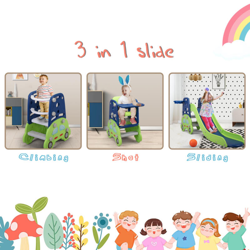 Nyeekoy 3-in-1 Kids Slide for Toddlers Age 1-3, Freestanding Playground Set for Children 53 1