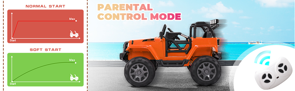 Tobbi 12V Jeep Kids Toy Electric Ride On Car Battery Powered with Remote Control, Orange 6 100