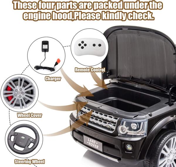 Tobbi 12V Licensed Land Rover Power Wheels Ride on SUV for Kids with Remote Control, Black 6 24