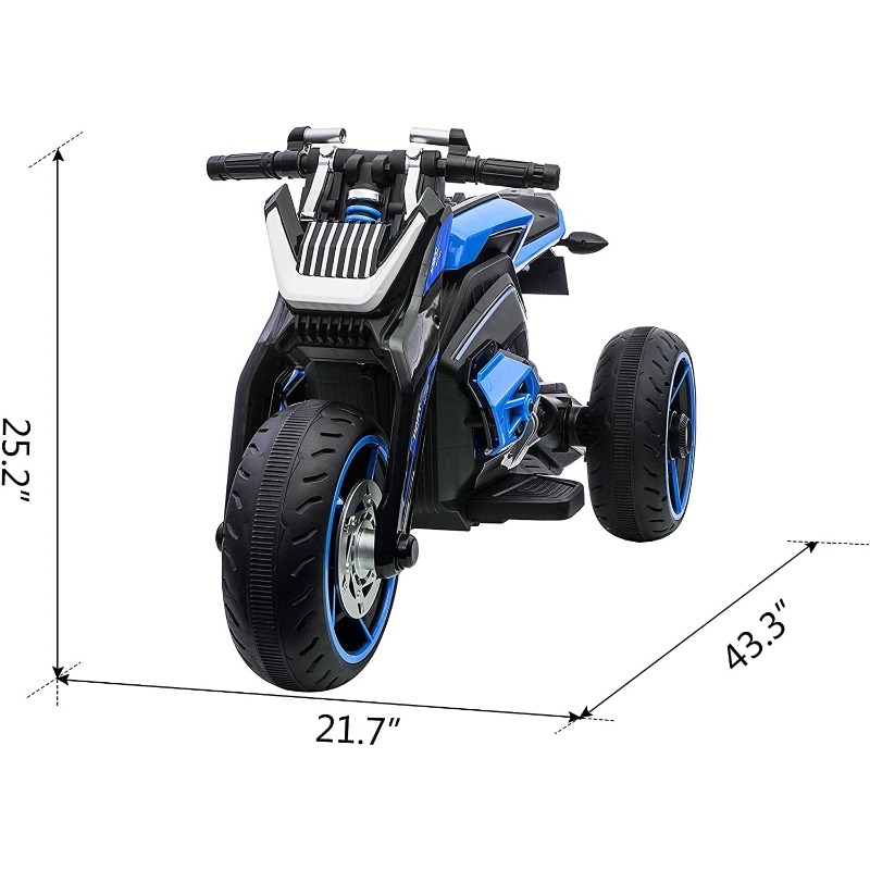 Tobbi 12V Kids Motorcycle Toy 3 Wheels Electric Trike for Boys and Girls 6 34