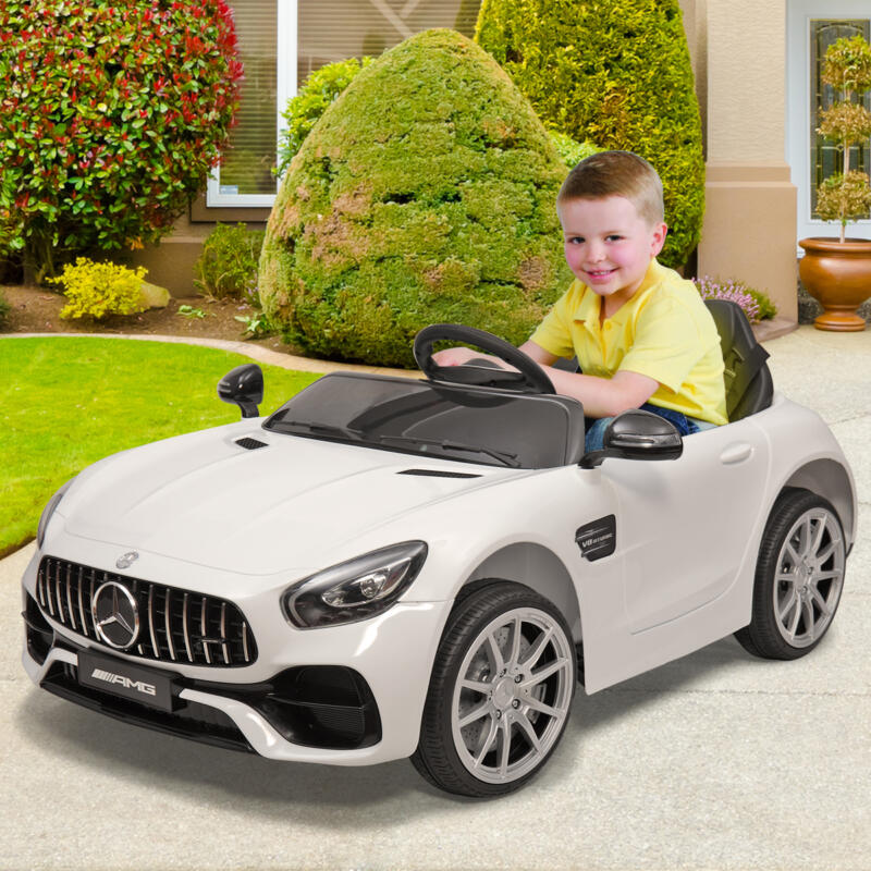 Tobbi 12V Kids 2 Seater Mercedes Benz Ride On Car With RC, White 6 78