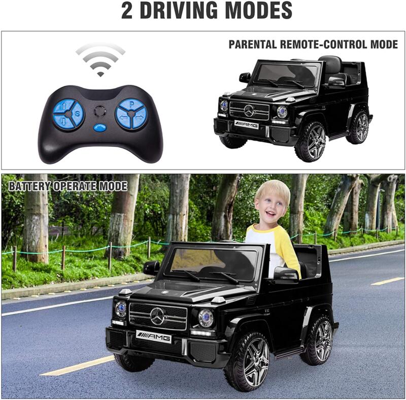 Tobbi 12V Benz AMG G63 Electric Ride On Car for Kids with Remote Control, Black 6 9
