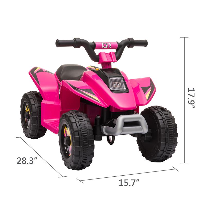 Tobbi 6V Electric Ride on Quad ATV For Kids, Rose Red 6v kids 4 wheeler quad ride on atv rose red 12