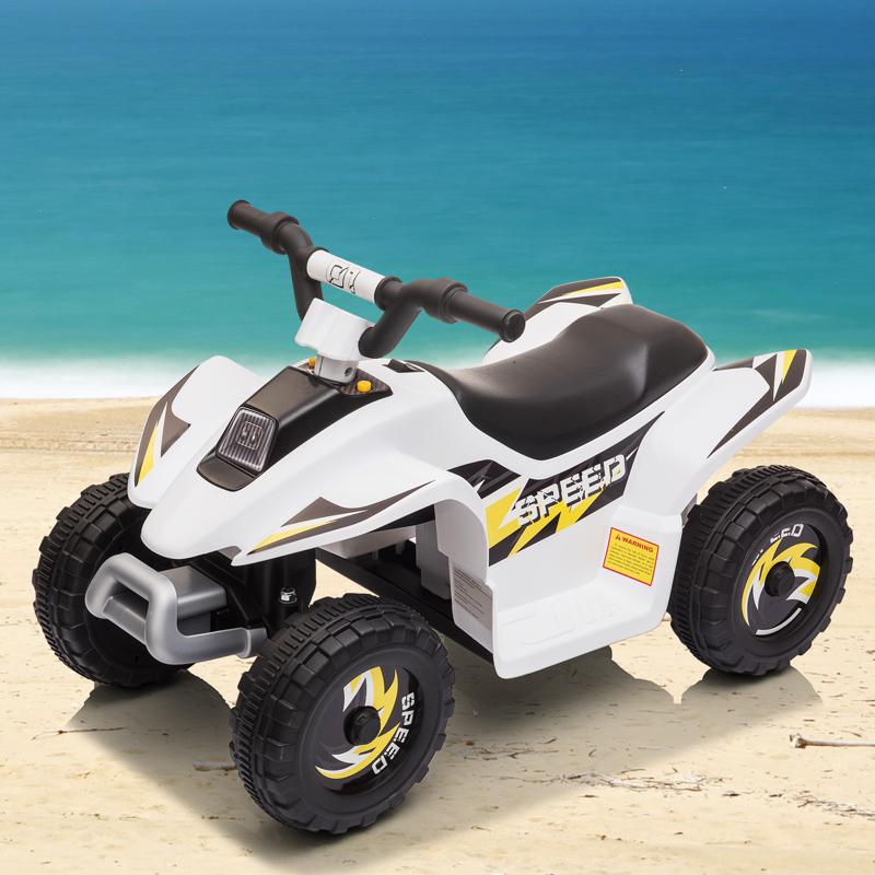 Tobbi 6V Electric Ride on Quad ATV For Kids, White 6v kids 4 wheeler quad ride on atv white 1