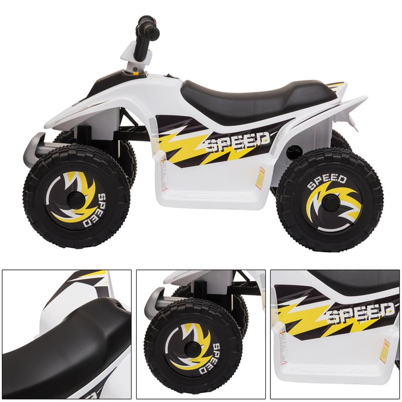 Tobbi 6V Electric Ride on Quad ATV For Kids, White 6v kids 4 wheeler quad ride on atv white 10