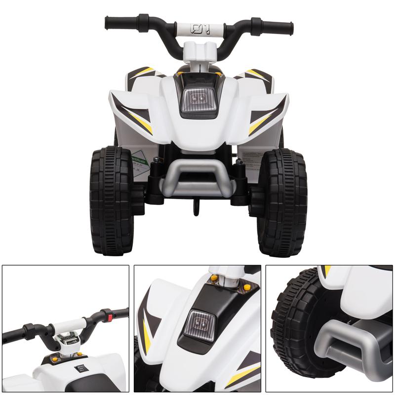 Tobbi 6V Electric Ride on Quad ATV For Kids, White 6v kids 4 wheeler quad ride on atv white 21