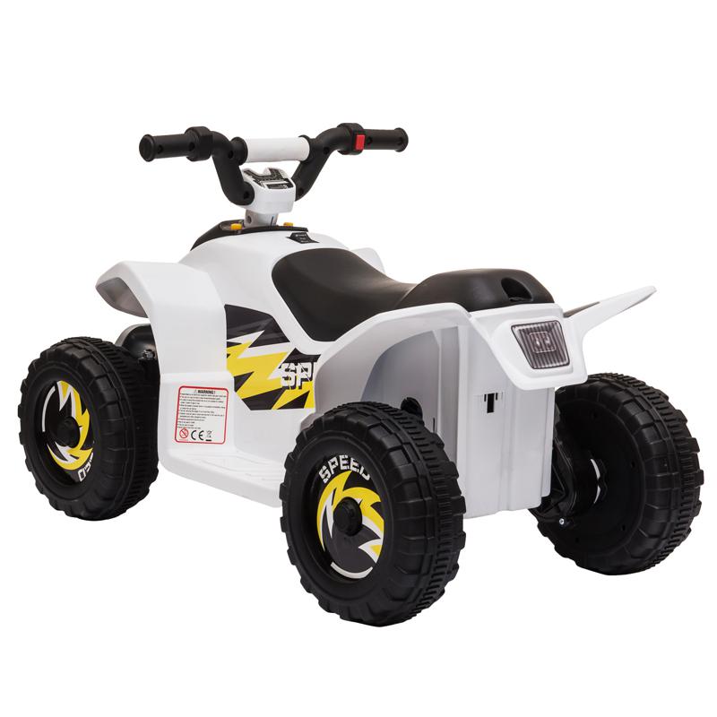 Tobbi 6V Electric Ride on Quad ATV For Kids, White 6v kids 4 wheeler quad ride on atv white 28