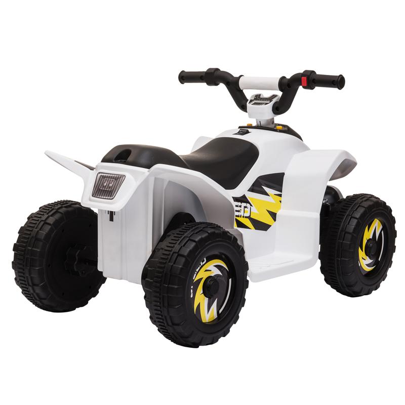 Tobbi 6V Electric Ride on Quad ATV For Kids, White 6v kids 4 wheeler quad ride on atv white 30
