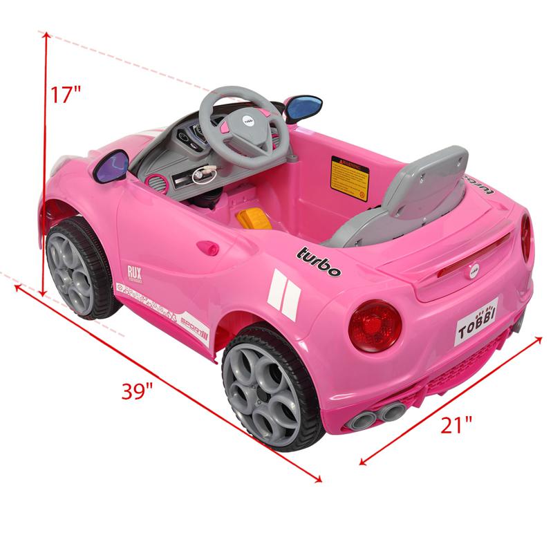 Tobbi 6V Kids Power Wheel for Girls 3-8, Pink 6v kids electric car with mp3 head lights pink 18 2