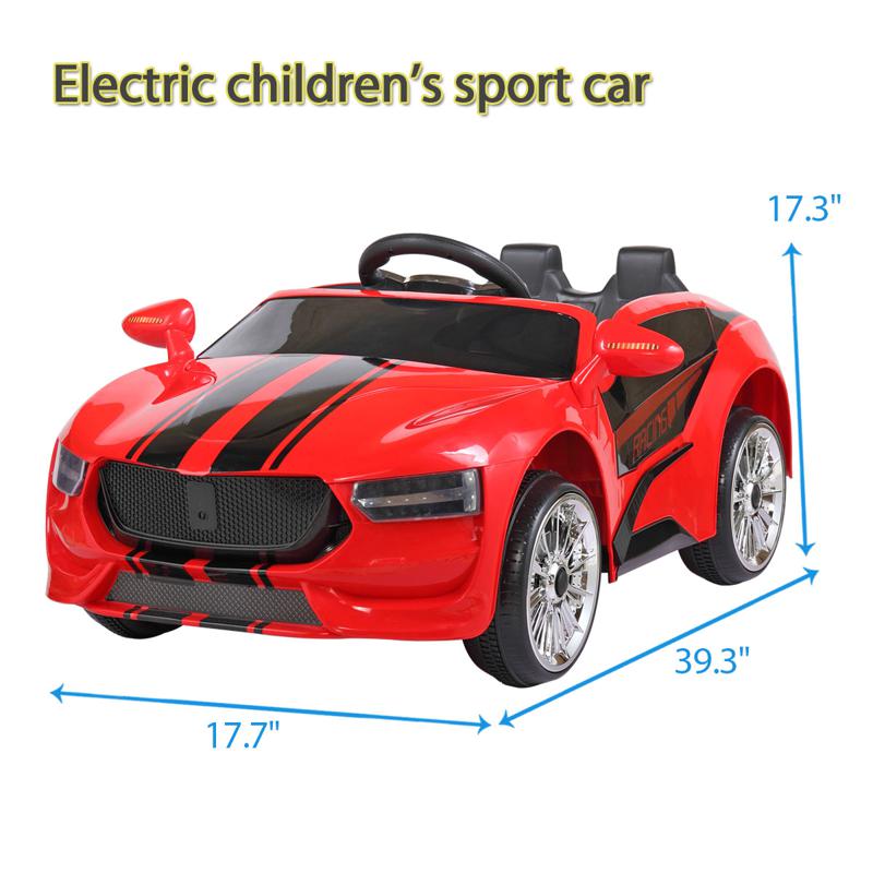 Tobbi 6V Kids Power Wheel Racing Car With Remote, Red 6v kids ride on racing car blue 10