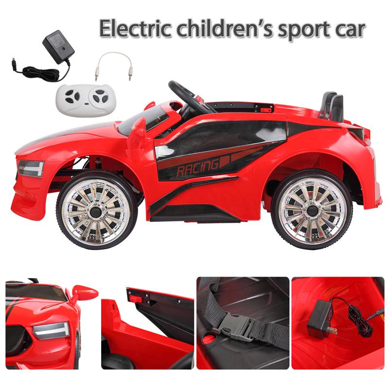 Tobbi 6V Kids Power Wheel Racing Car With Remote, Red 6v kids ride on racing car blue 15
