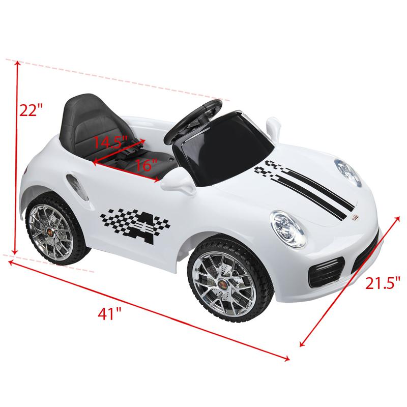 Tobbi Kids Power Wheel Car Ride On Toy, White 6v remote control kids ride on car with mp3 white 28 2