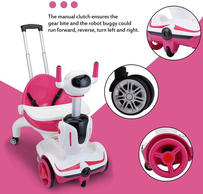 Tobbi 3-in-1 Robot Buggy With Remote Control Baby Carriages, Rose Red + Red White (Pre-sale Only) 7 11