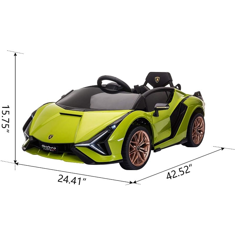 Tobbi 12V Licensed Lamborghini Sian Children’s Electric Ride On Car, Green 7 22