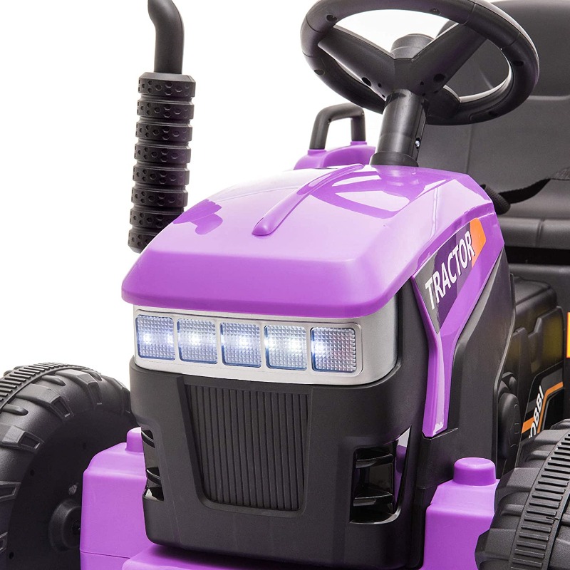 Tobbi 12V Battery-Powered Electric Tractor Kids Ride on Toy Gift, Purple 7 24