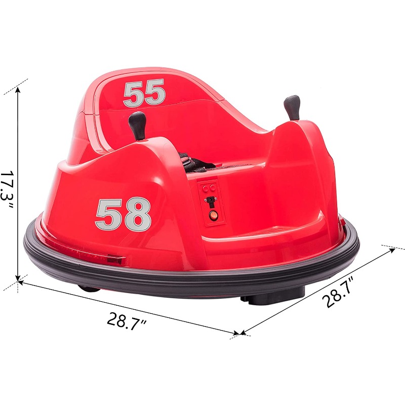 Tobbi 6V Electric Ride On 360 Spin Bumper Car for Kids with Remote Control, Red 7 25