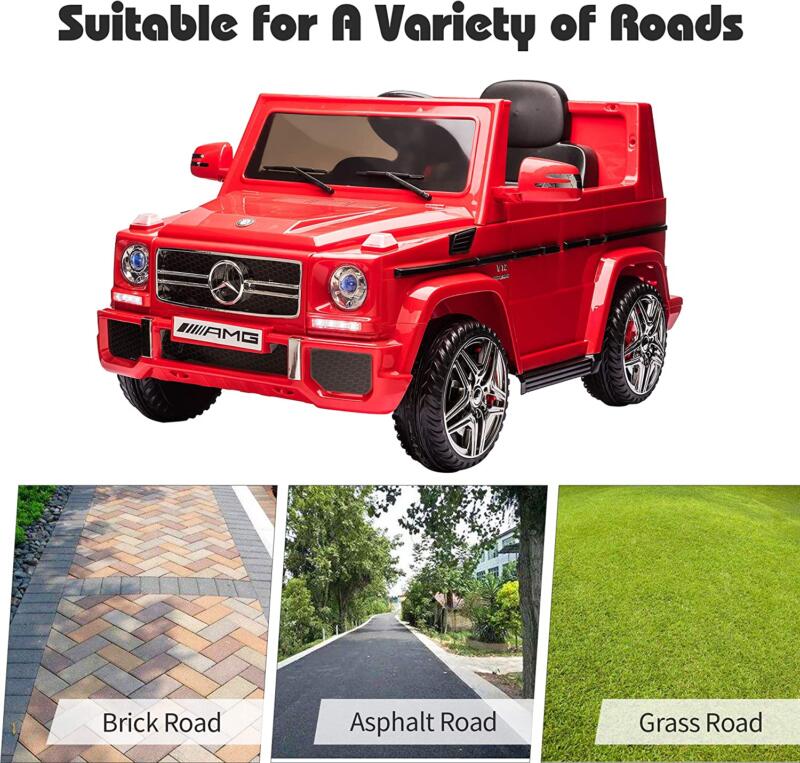 Tobbi 12V Licensed Mercedes Benz G65 Electric Ride on Car for Kids with Remote Control, Red 7 3