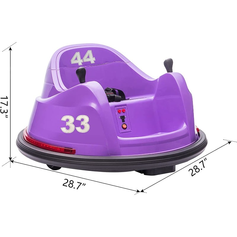 Tobbi Kid's Electric Ride On 360 Spin Bumper Car with Remote Control, Purple 7 36