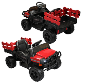 Tobbi 12V Kids Electric Remote Control Ride On Tractor with Trailer, Red 708