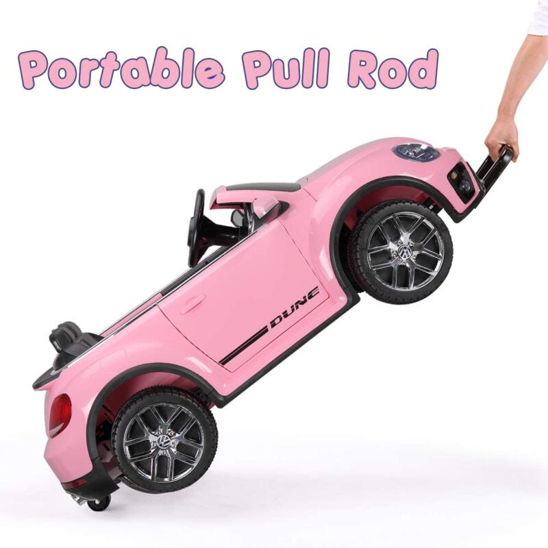 Tobbi 12V Licensed Volkswagen Beetle Dune Kids Electric Car with Remote Control, Pink 8 12