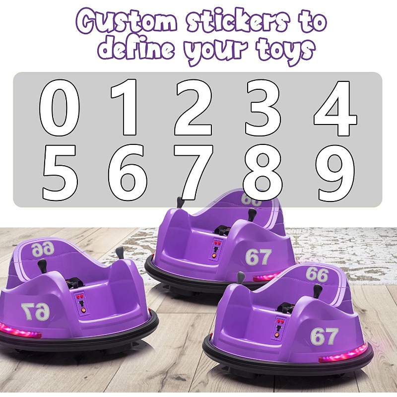 Tobbi Kid's Electric Ride On 360 Spin Bumper Car with Remote Control, Purple 8 25