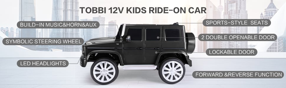 TOBBI 12V Kids Ride On Electric Car Licensed Mercedes Benz G500 with Remote Control, Black 8196f875 260a 45b4 adea f333e37f037e. CR00970300 PT0 SX970 V1