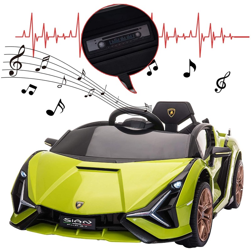 Tobbi 12V Licensed Lamborghini Sian Children’s Electric Ride On Car, Green 9 10