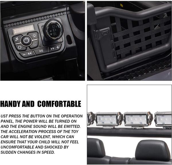 Tobbi 12V Ride On Truck Toy w/ Remote Control& Bluetooth, Black 9 27