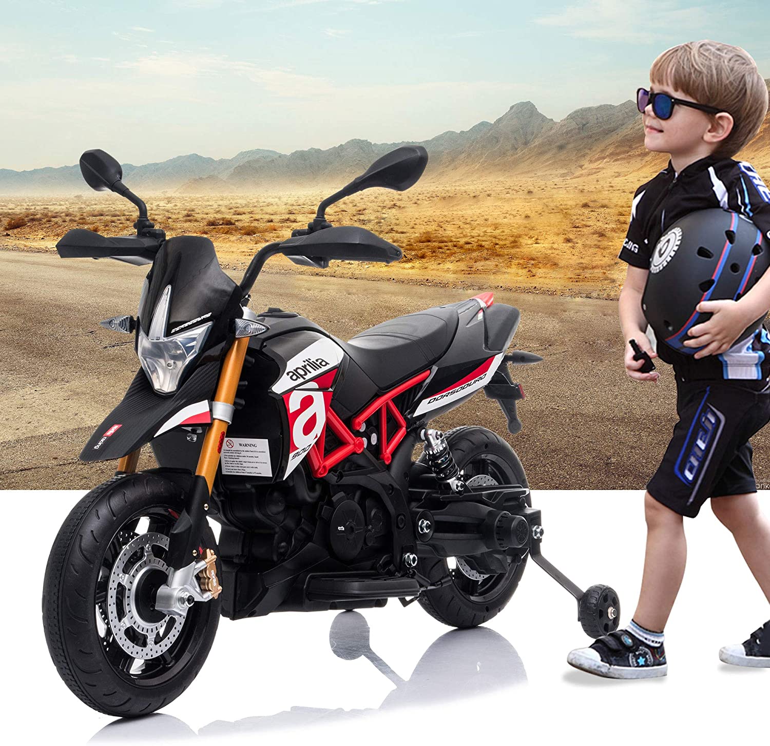 Tobbi 12V Battery Powered Kids Motorcycle Bike Ride On Toy W/ Training Wheels 91WxRD8qlXL. AC SL1500 1