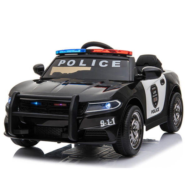 Tobbi 12V Black Kids Ride On Police Car W/ RC for 3-8 Years Old H7d62216040024eff8dbc5864ef852a11m 1 Police Cars