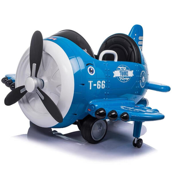 Tobbi 12V Kids Power Wheel Ride On Plane Car, Blue, Falcon-Common Kestrel H847d2f6c68e94616a680a7f4cc62a1cd8