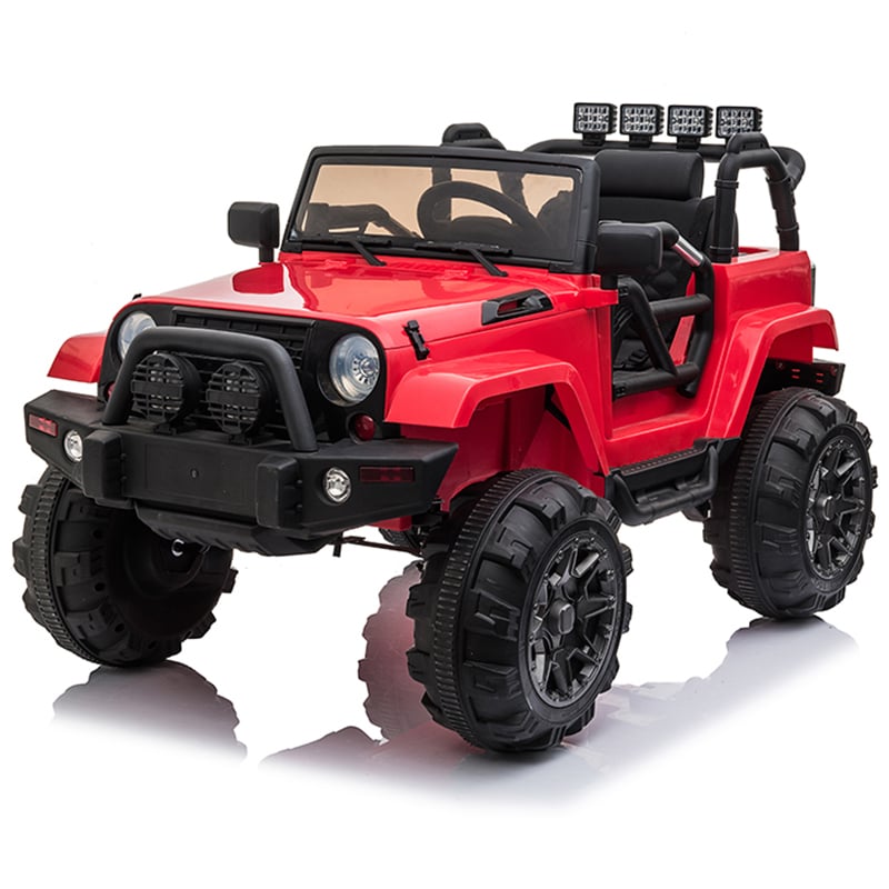 Vosson Jeep Car for Kids 12V Power Children Electric Car with Remote Control Kid Ride in Car with Battery Kids Electric Vehicles Childs Electric Jeep Car with Head Kids Car to Drive 