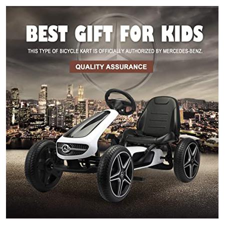 Mercedes Benz Go Kart for Kids 4 Wheel Powered, White