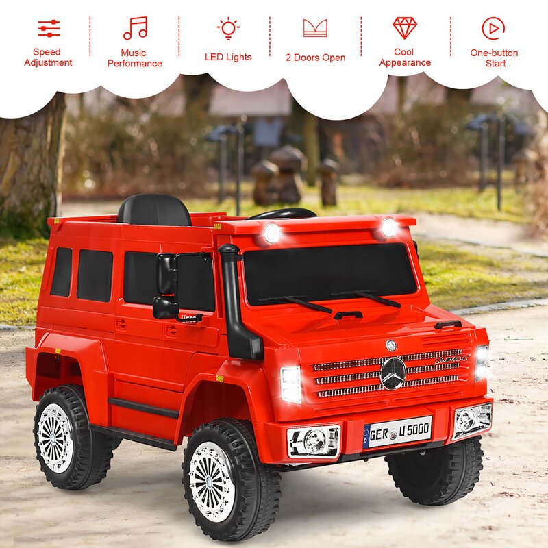Tobbi Mercedes Benz Kids Ride On Car Off Road SUV with Remote Control 6V Mercedes benz Unimog Ride Car and Truck