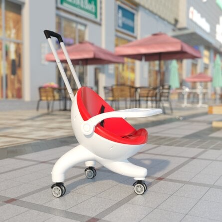 Tobbi Three-in-one Robot Kids Electric Buggy With Baby Carriages, Red + White Remote Control