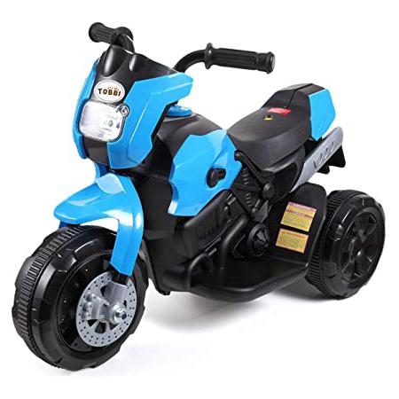 Ride On Motorcycle 6V Battery Power Bicycle for Kids, Blue