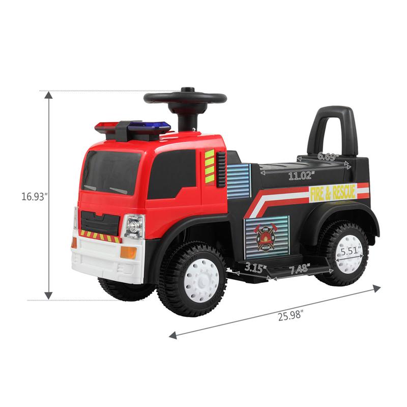 Tobbi 6V Power Wheel Fire Truck Toy for Kids TH17A042729